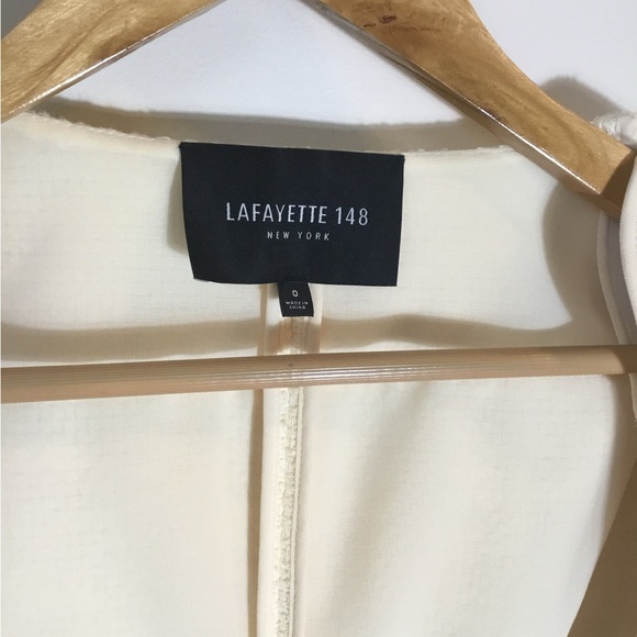 Lafayette 148 Custard Tweed Jacket with a Fringe hem - Picture 6 of 6